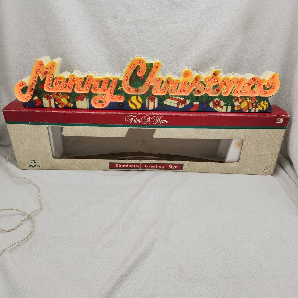 Light Merry Christmas 72 Bulb Multifunctional 1994 Trim A Home Kmart VTG Hanging